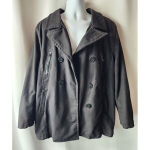 Black Premium‎ Wool Blend Coat Womens L